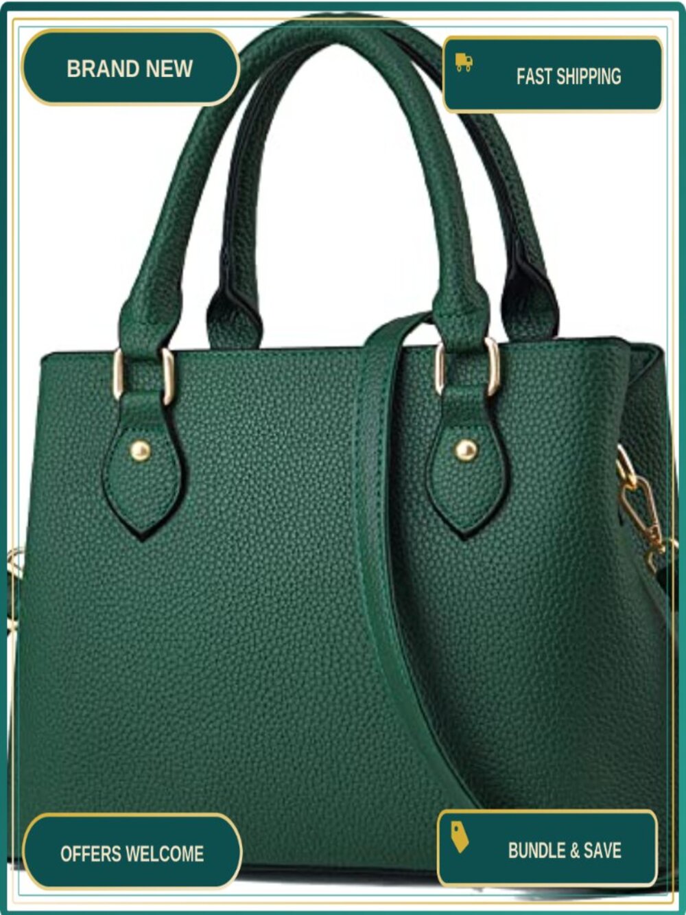 Synthetic Leather Satchel Crossbody Purse Tote Shoulder Bag for Women
